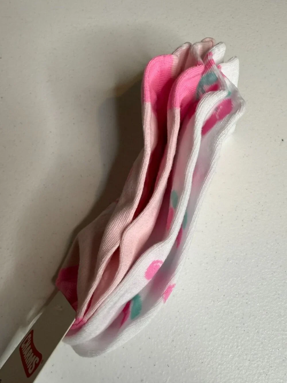 Charms Cherry Blow Pop 2 Pair Low Cut Ankle Socks Womens 4-10 Pink NWT